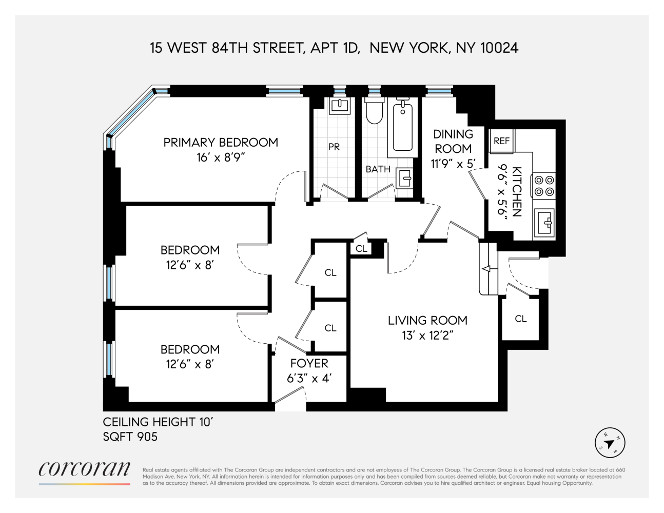 Floorplan for 15 West 84th Street, 1D