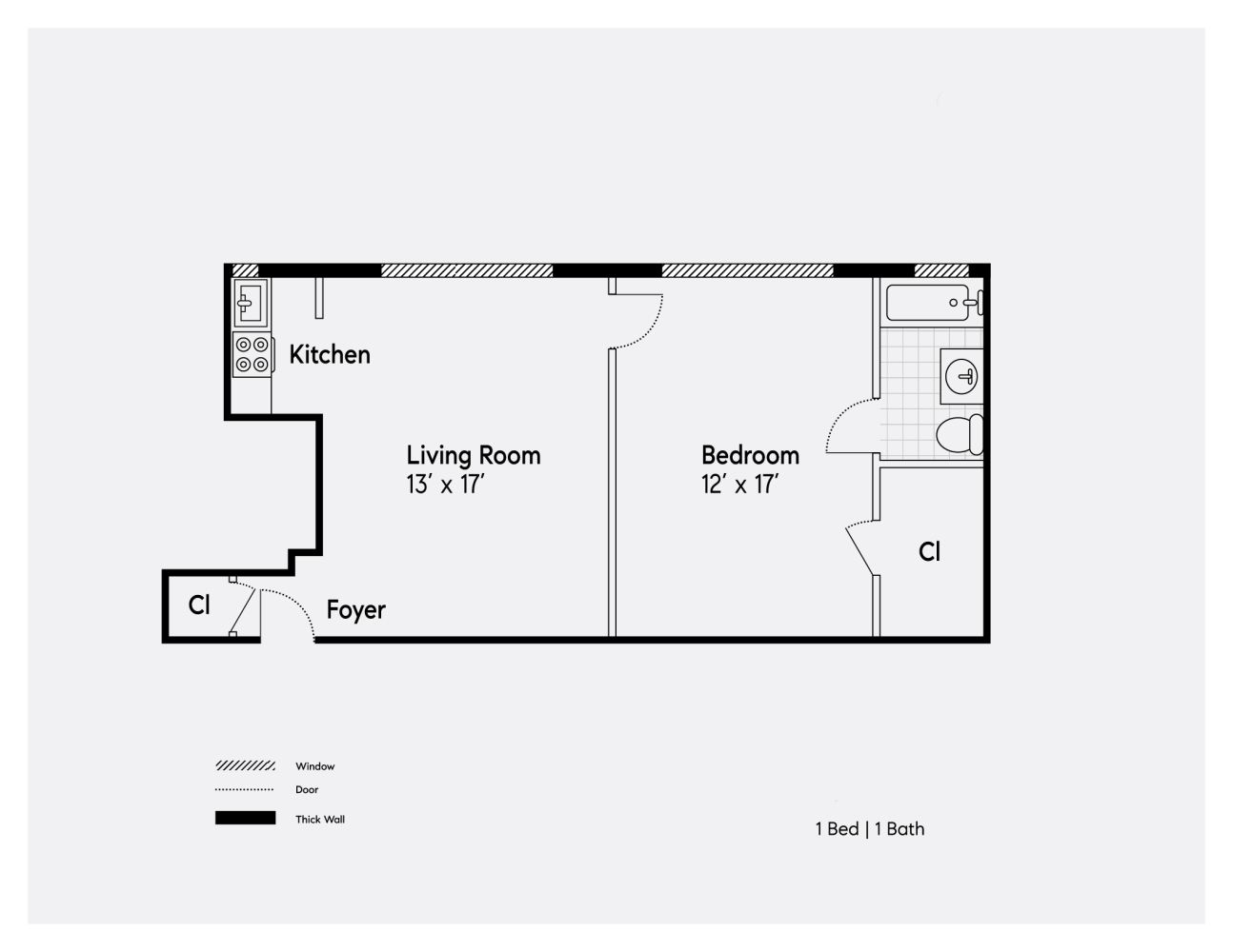 Floorplan for 170 West 74th Street, 1004