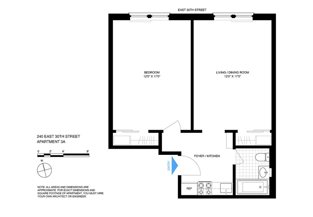 Floorplan for 240 East 30th Street, 3A