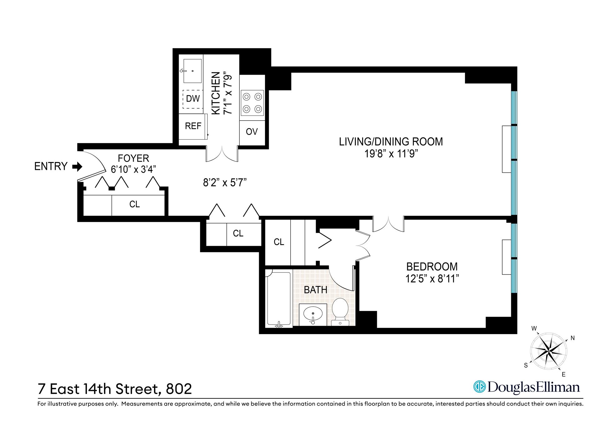 Floorplan for 7 East 14th Street, 802