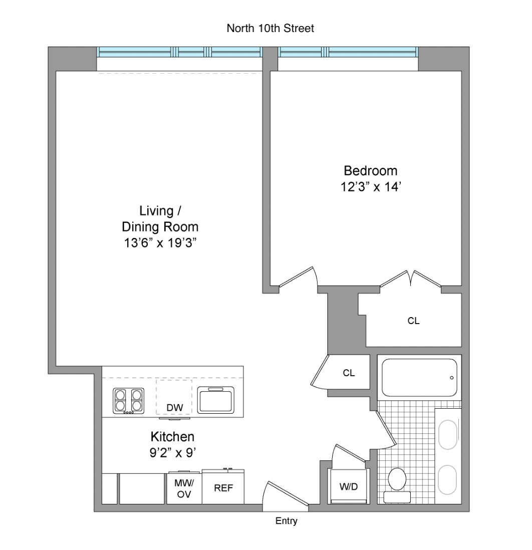 Floorplan for 70 Berry Street, 3E