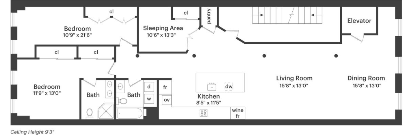 Floorplan for 390 West Broadway, 3