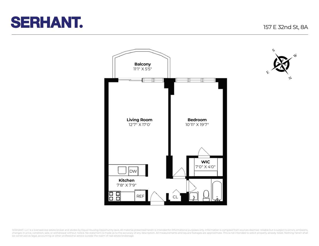 Floorplan for 157 East 32nd Street, 8A