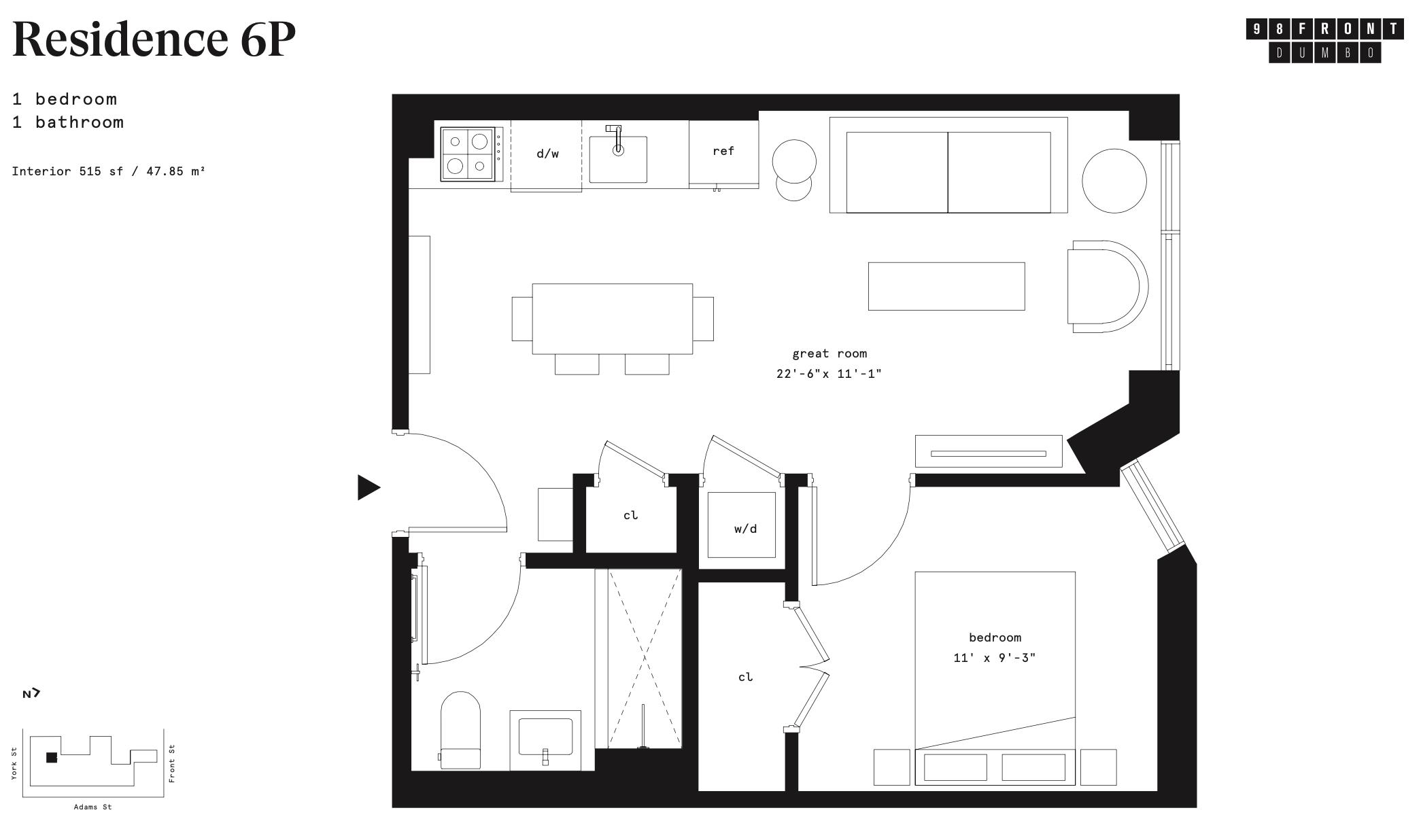 Floorplan for 98 Front Street, 6-P