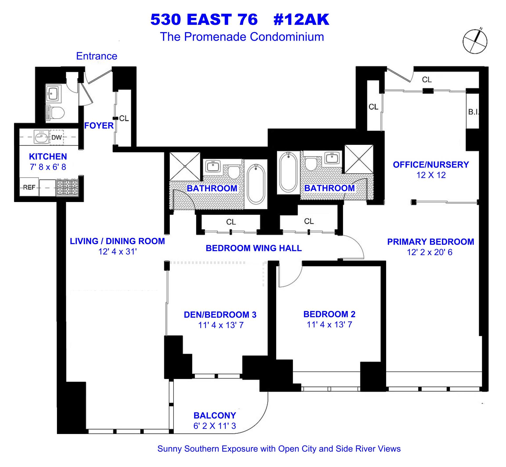 Floorplan for 530 East 76th Street, 12AK