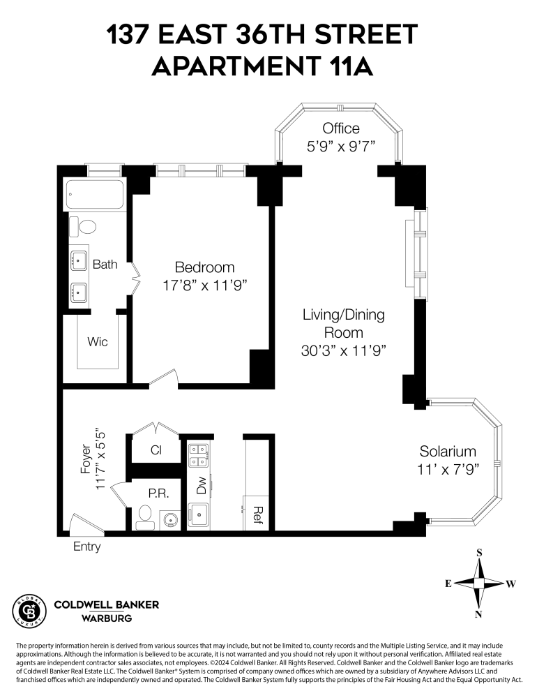 Floorplan for 137 East 36th Street, 11A