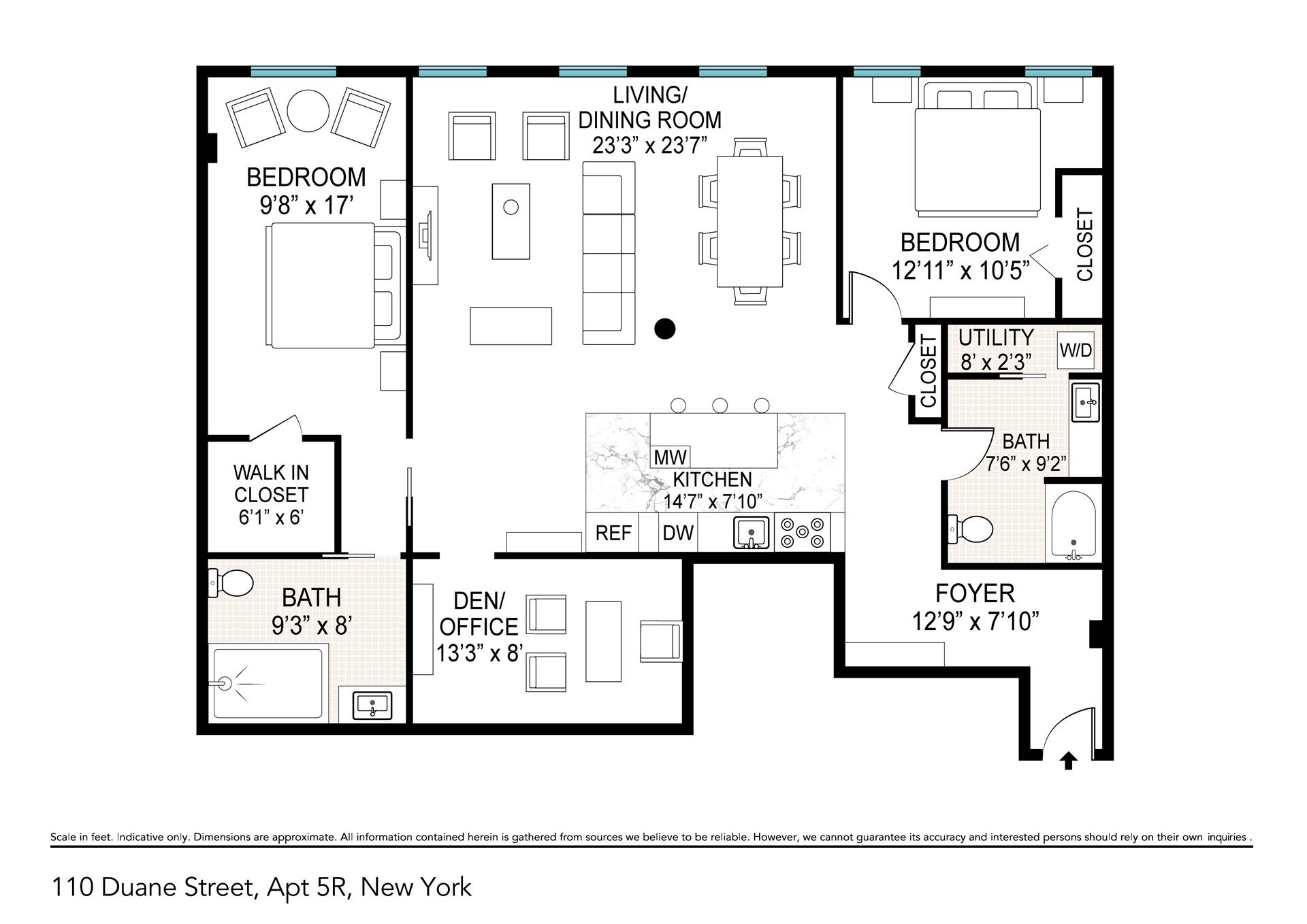 Floorplan for 110 Duane Street, 5R