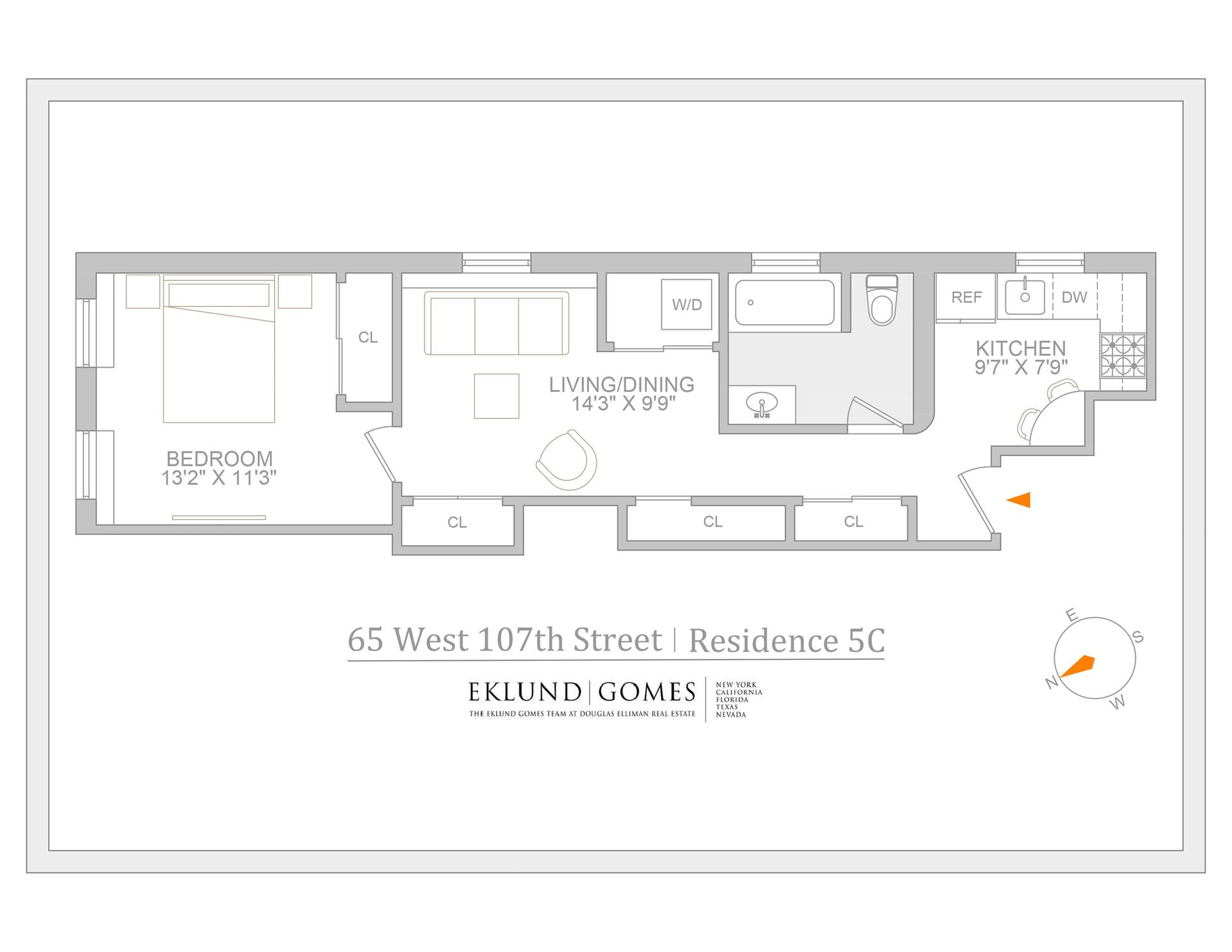 Floorplan for 65 West 107th Street, 5C