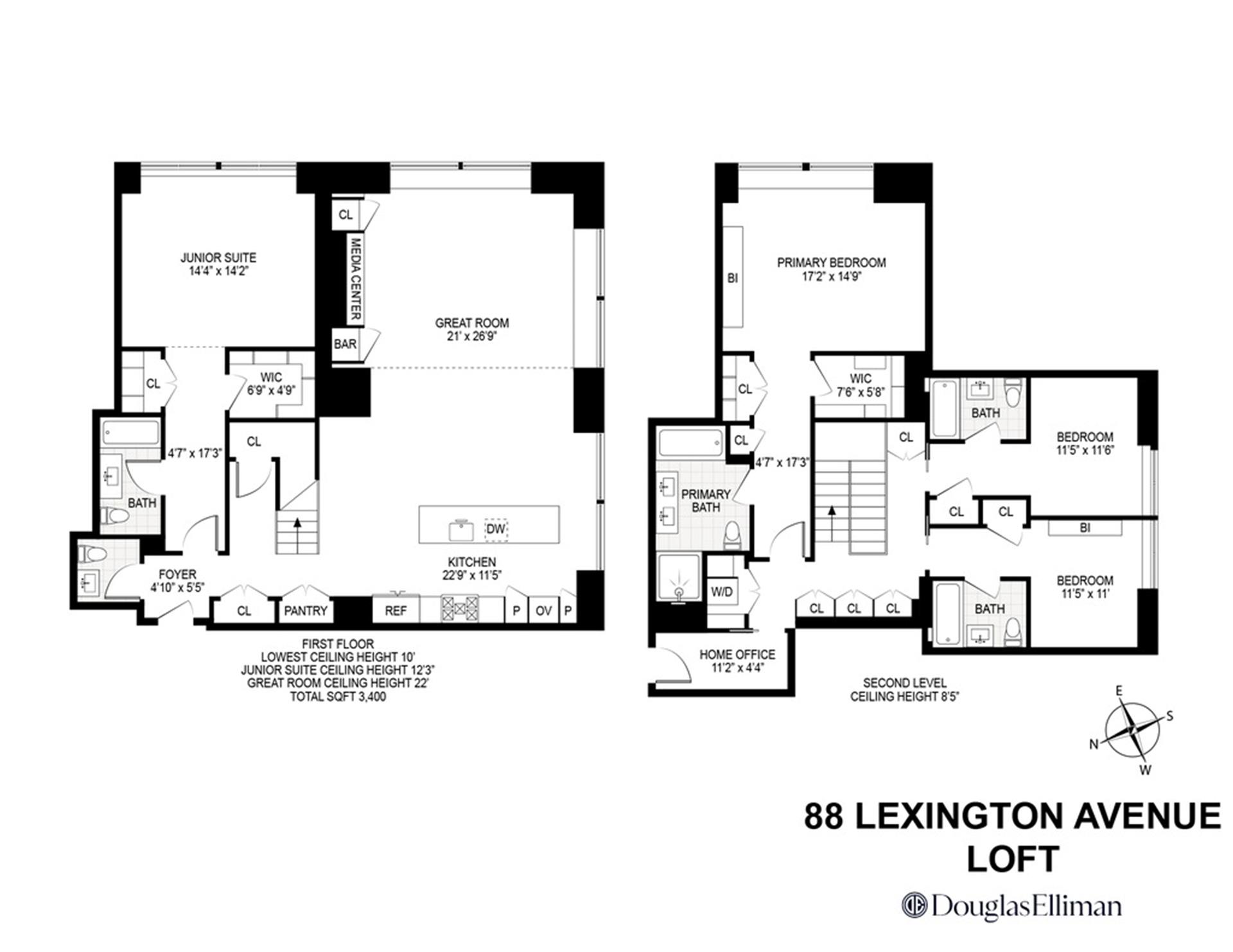 Floorplan for 88 Lexington Avenue, LOFT