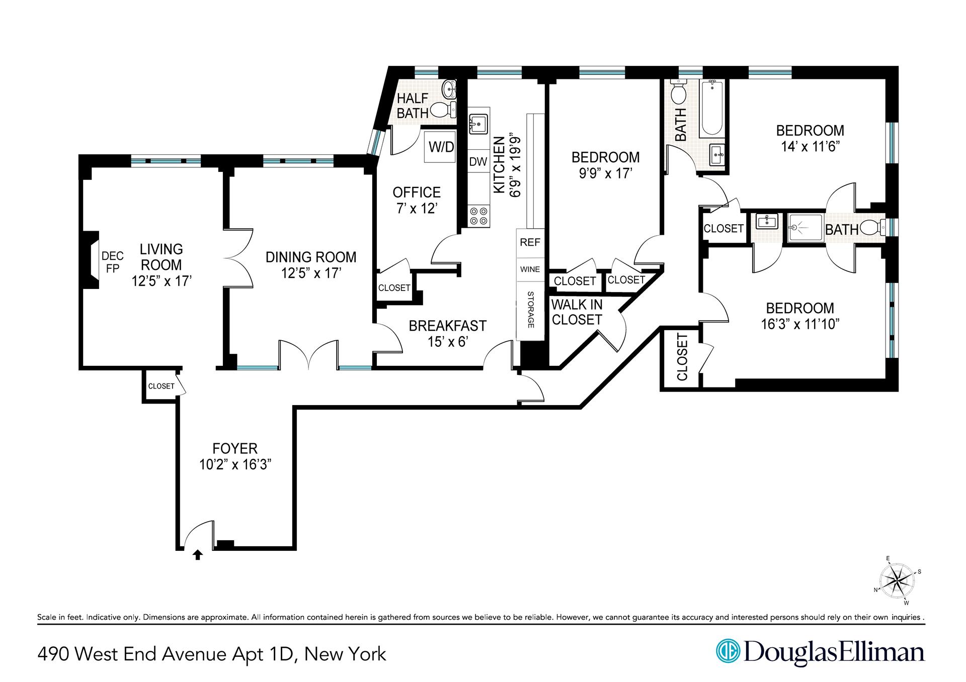 Floorplan for 490 West End Avenue, 1D