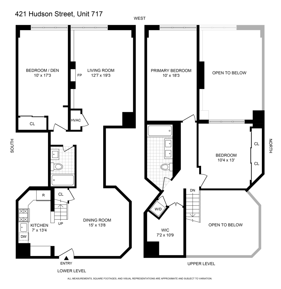 Floorplan for 421 Hudson Street, 717