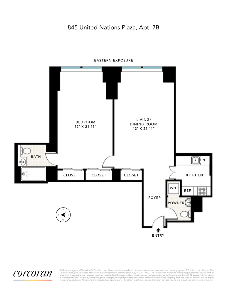 Floorplan for 845 United Nations Plaza, 7B