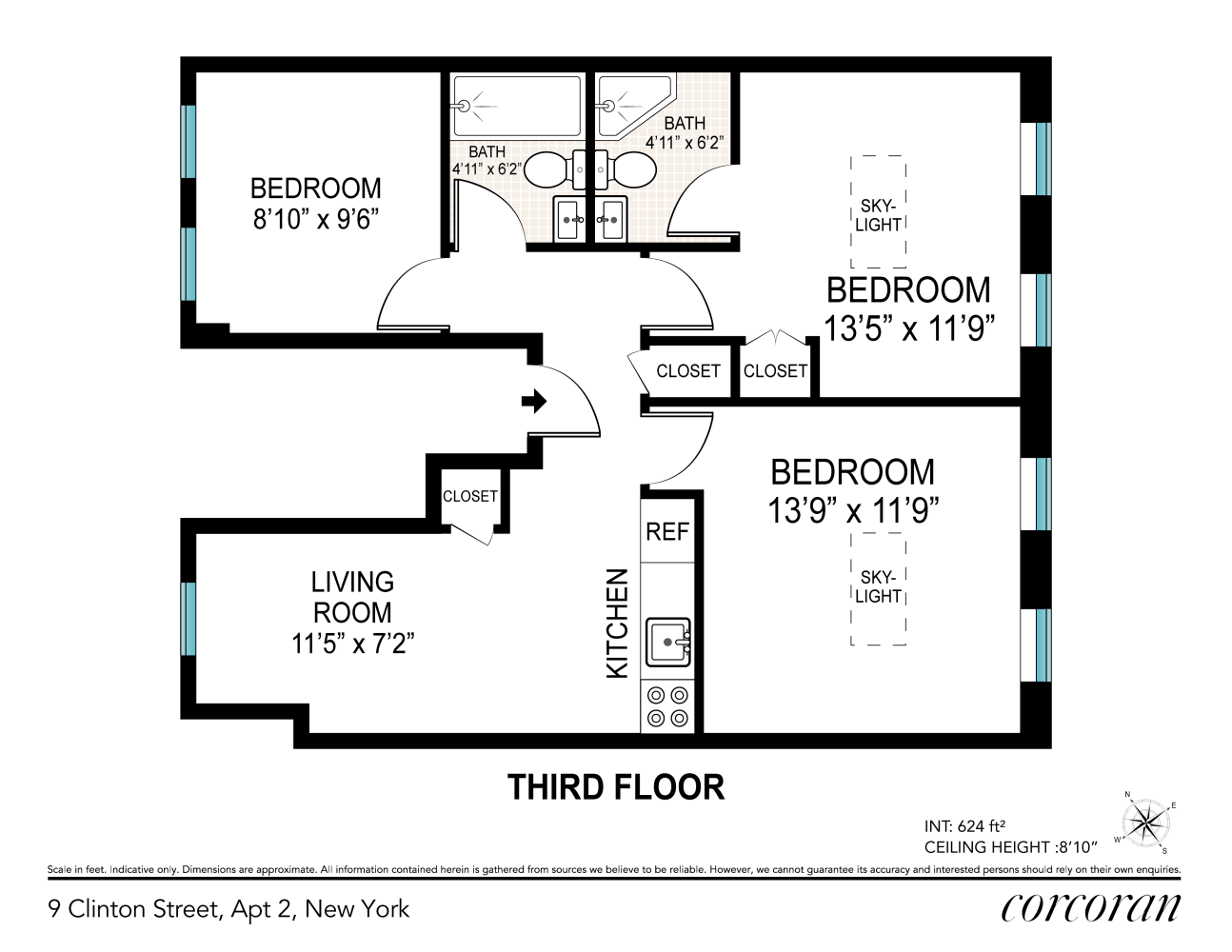 Floorplan for 9 Clinton Street, 1