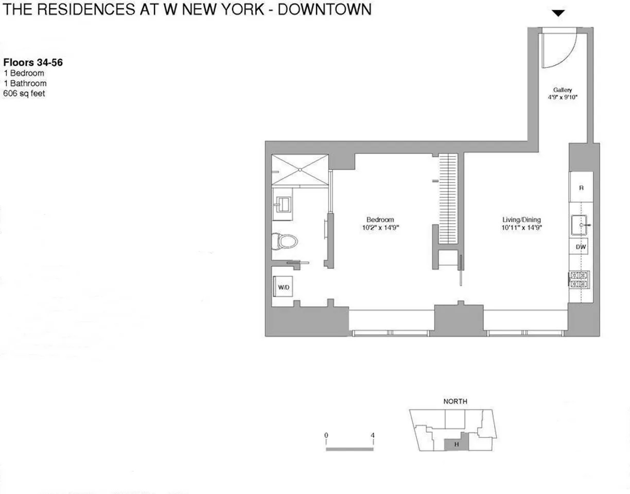 Floorplan for 123 Washington Street, 56H