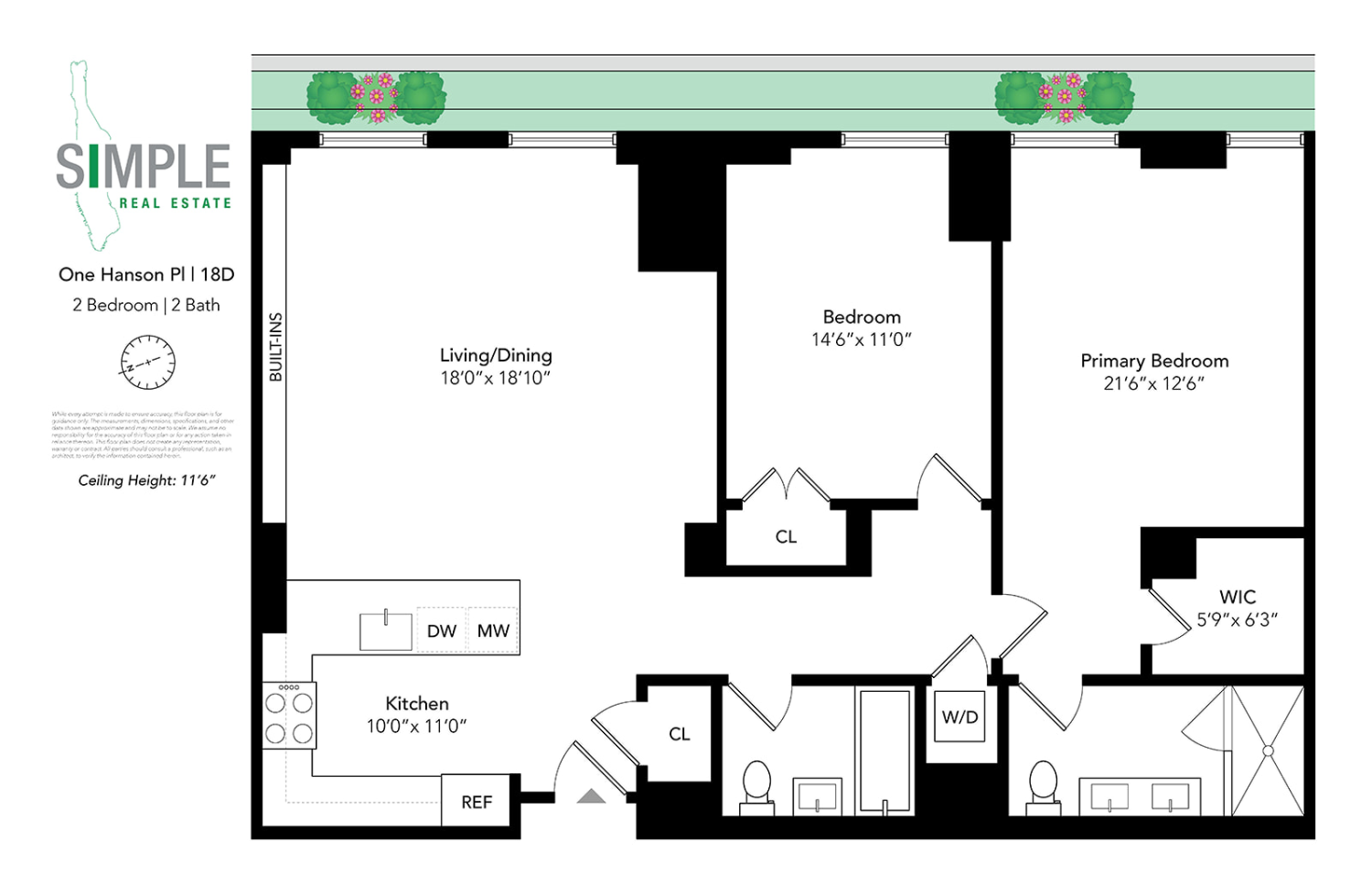 Floorplan for 1 Hanson Place, 18D