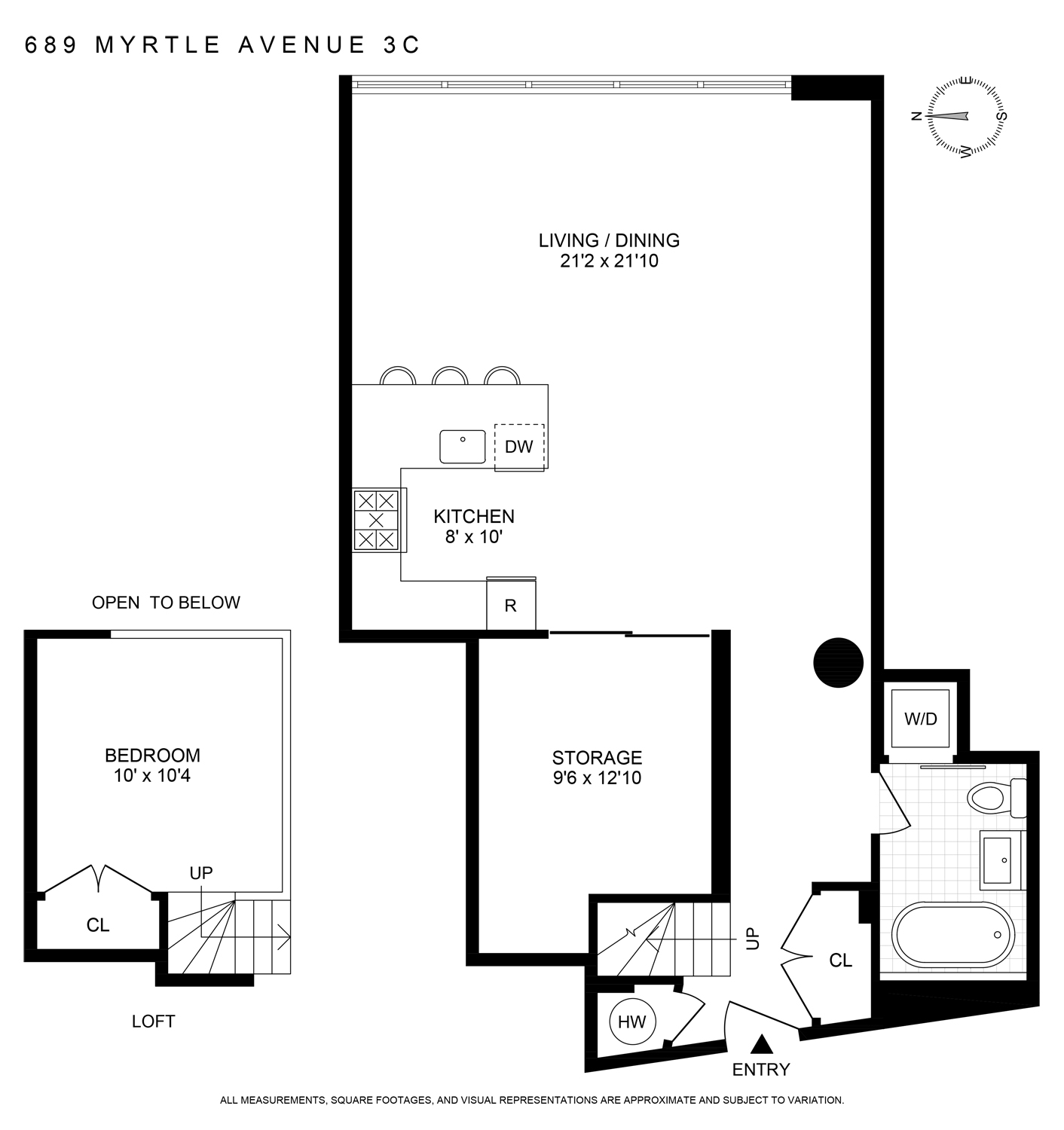 Floorplan for 689 Myrtle Avenue, 3C