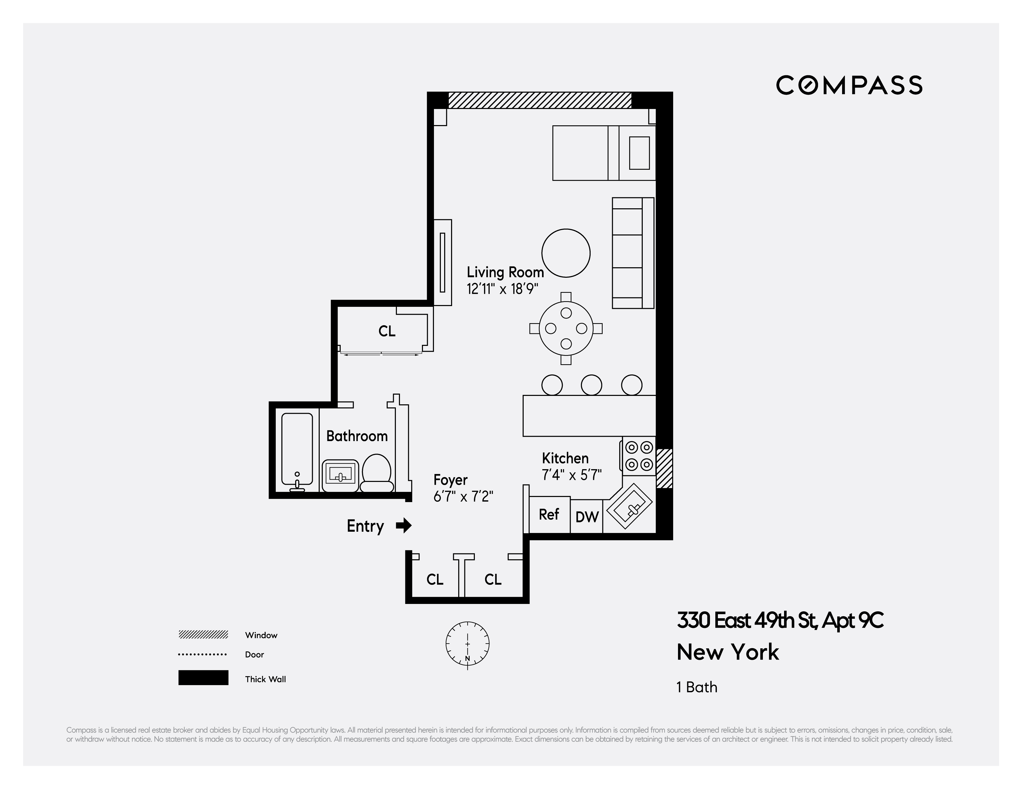 Floorplan for 330 East 49th Street, 9C