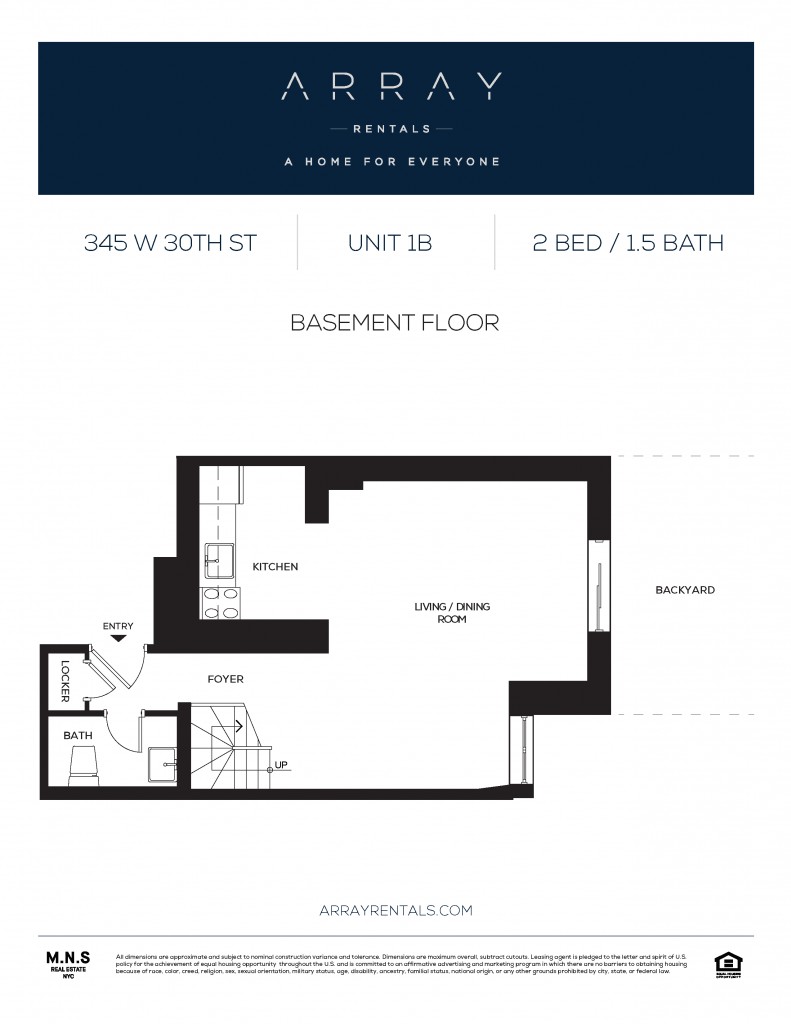 Floorplan for 345 West 30th Street, 1-B