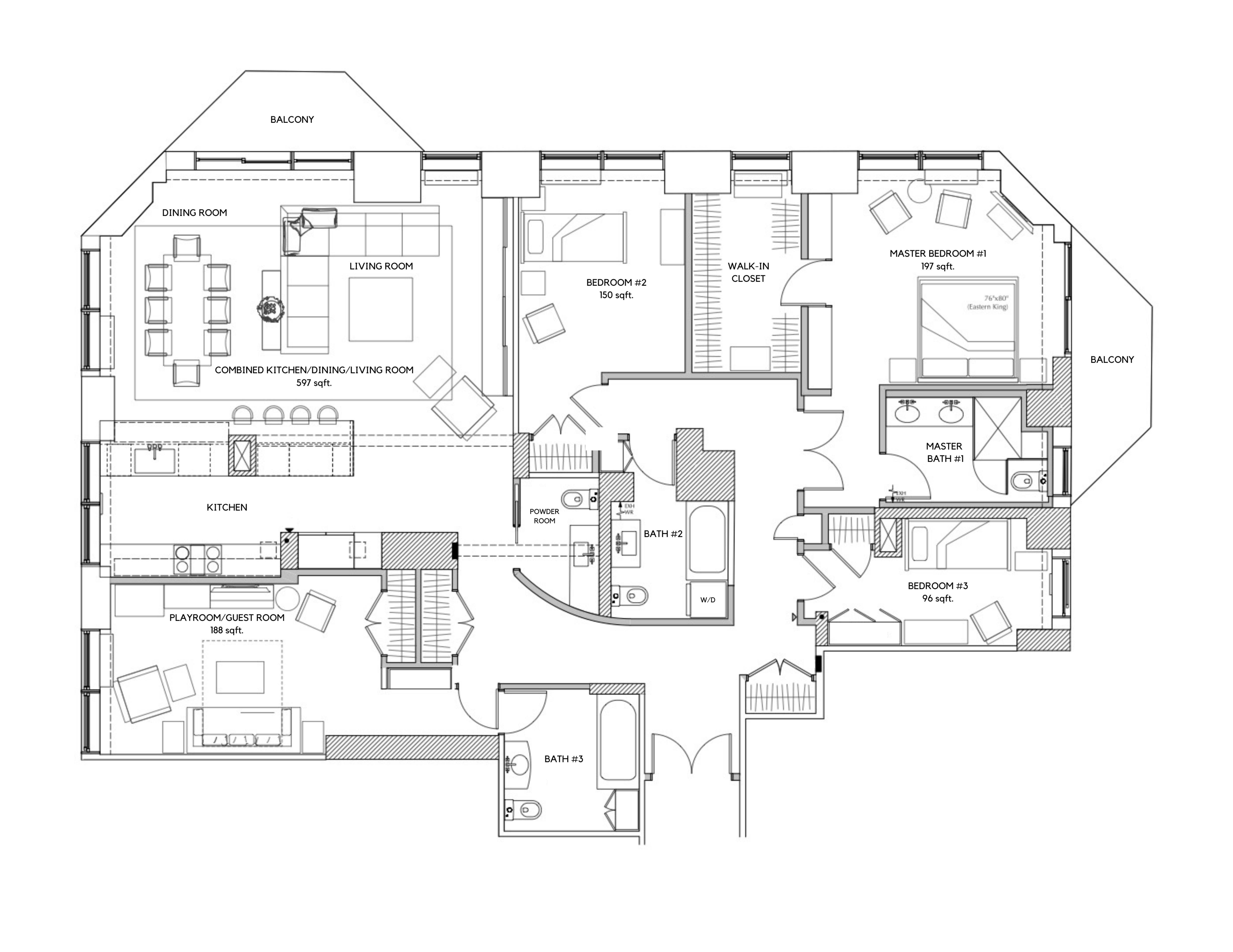 Floorplan for 240 East 47th Street, 37-EF