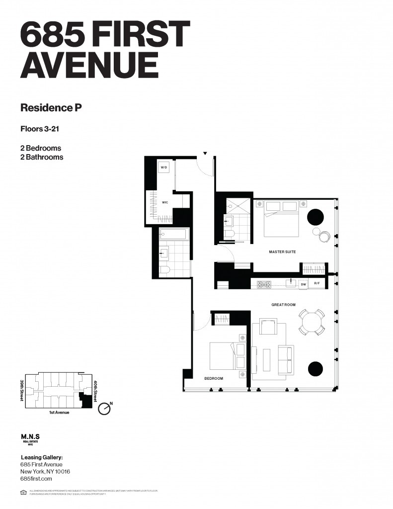 Floorplan for 685 1st Avenue, 3-P