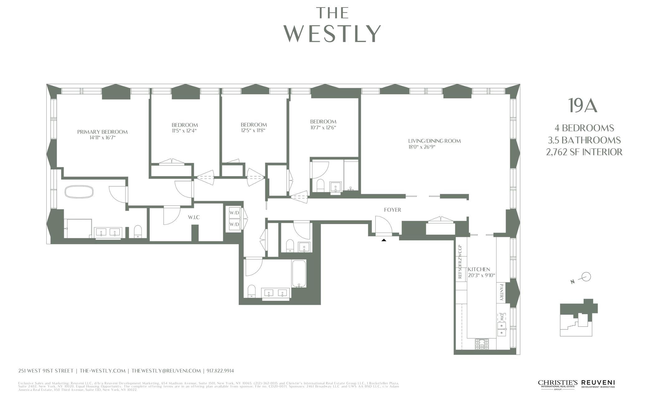 Floorplan for 251 West 91st Street, 19-A