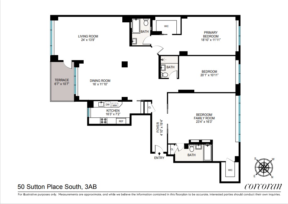 Floorplan for 50 Sutton Place, 3AB