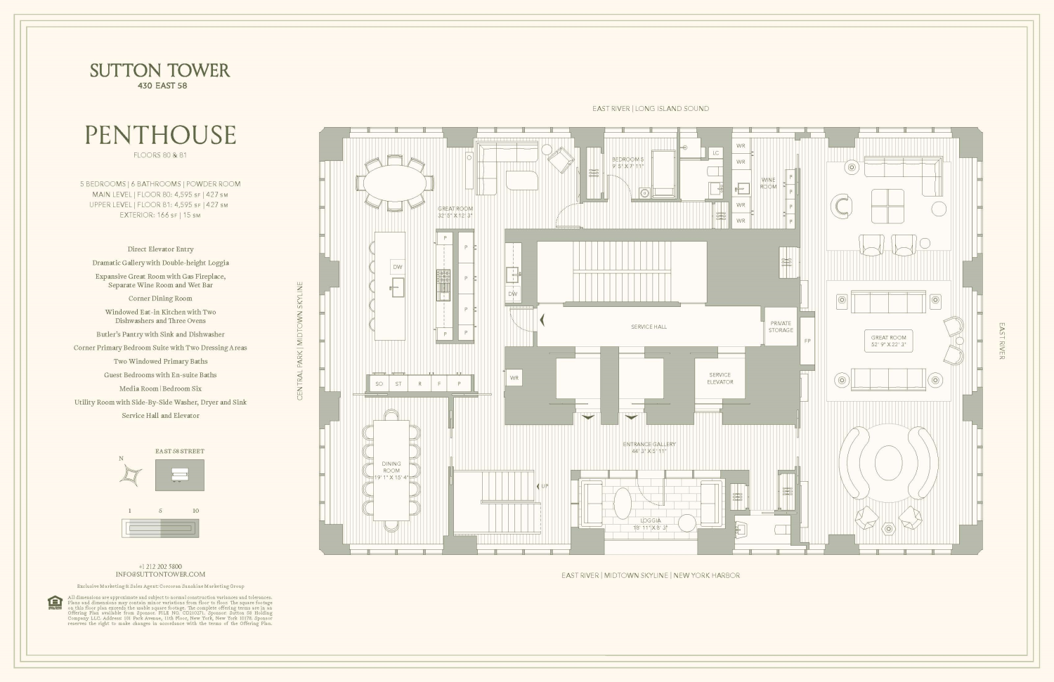 Floorplan for 430 East 58th Street, PH80