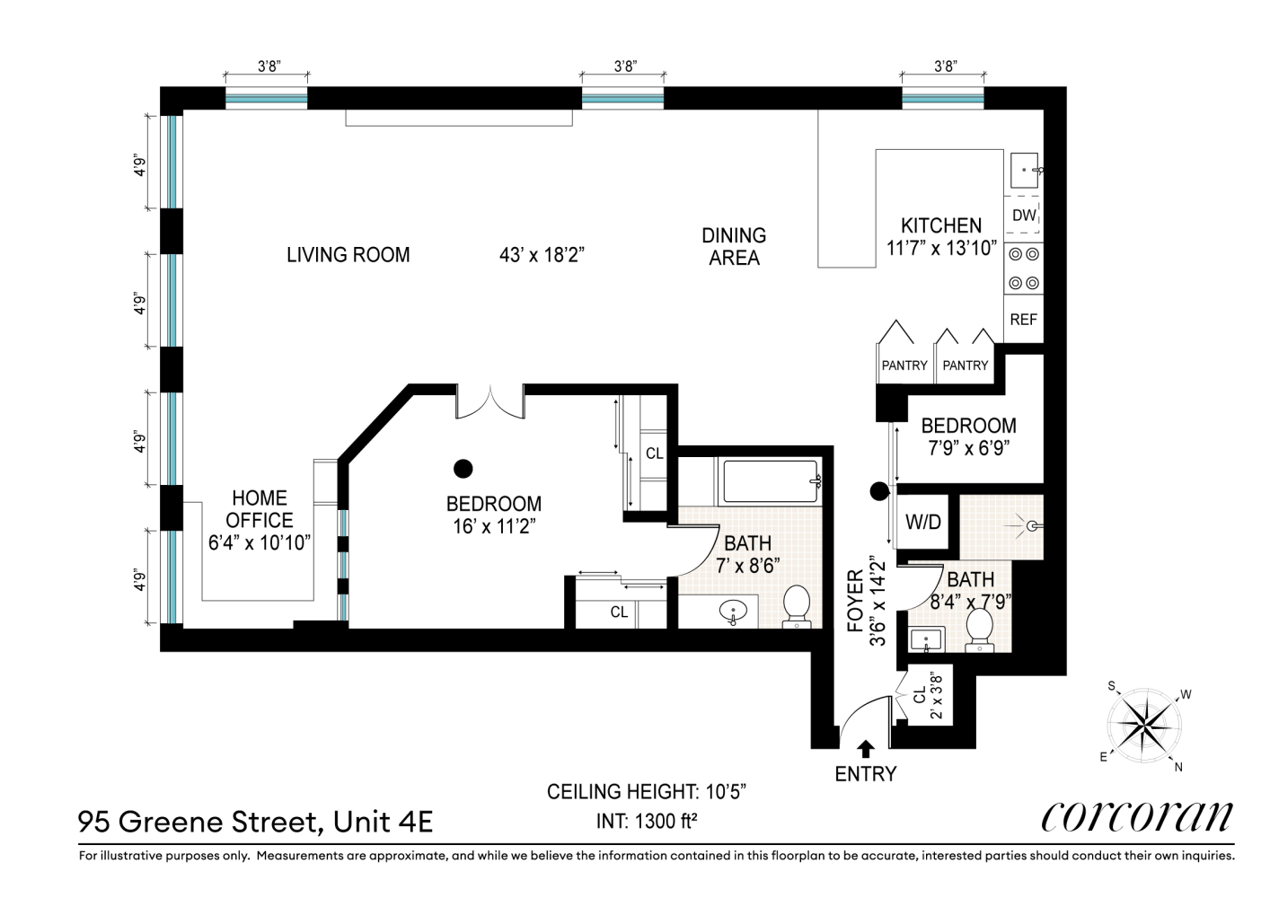 Floorplan for 95 Greene Street, 4E