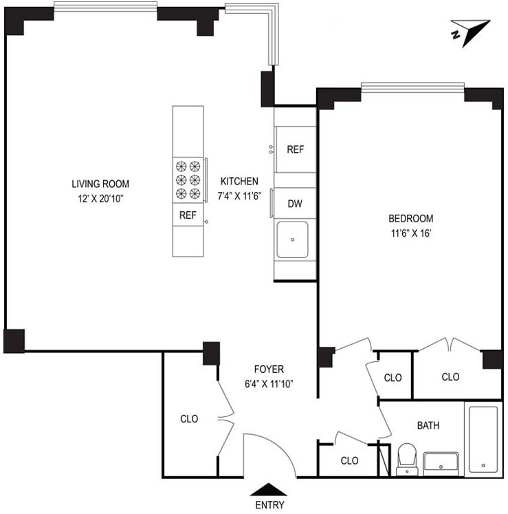 Floorplan for 100 Remsen Street, 5H