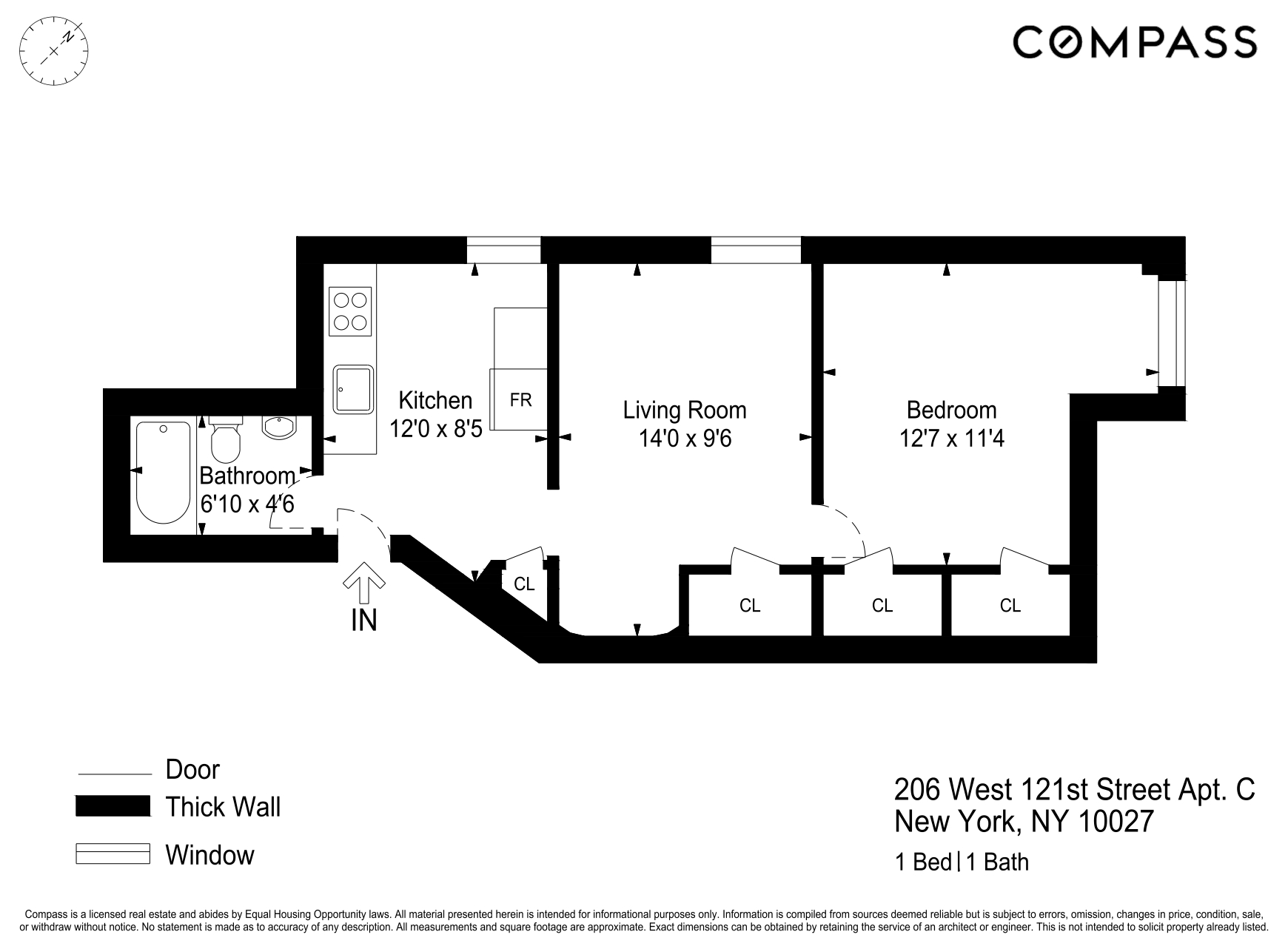 Floorplan for 206 West 121st Street, C