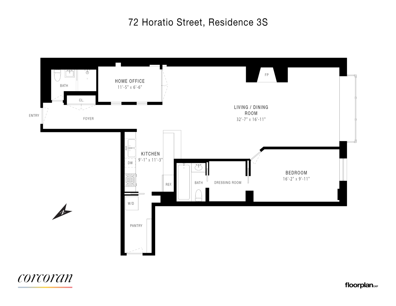 Floorplan for 72 Horatio Street, 3S