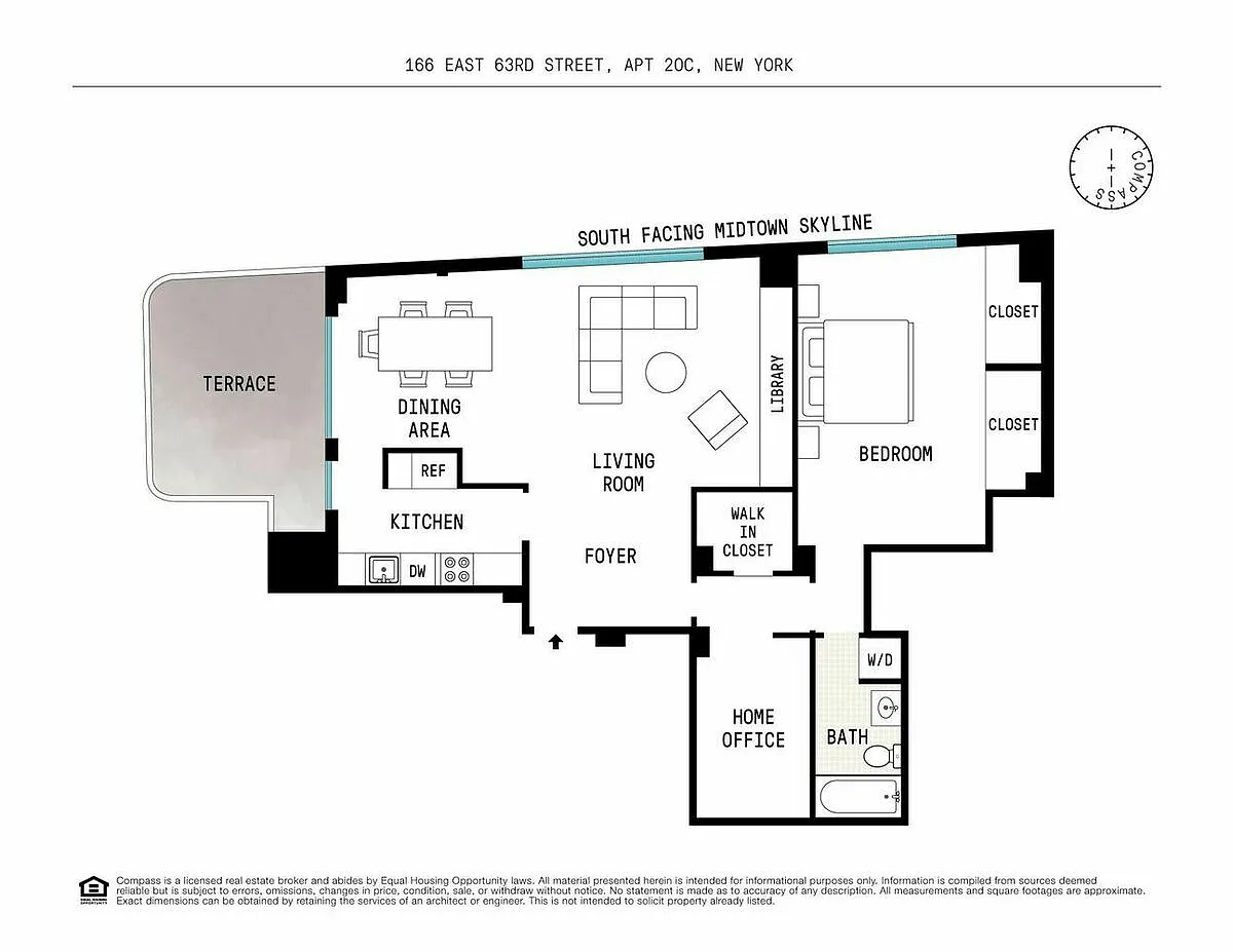 Floorplan for 166 East 63rd Street, 20C