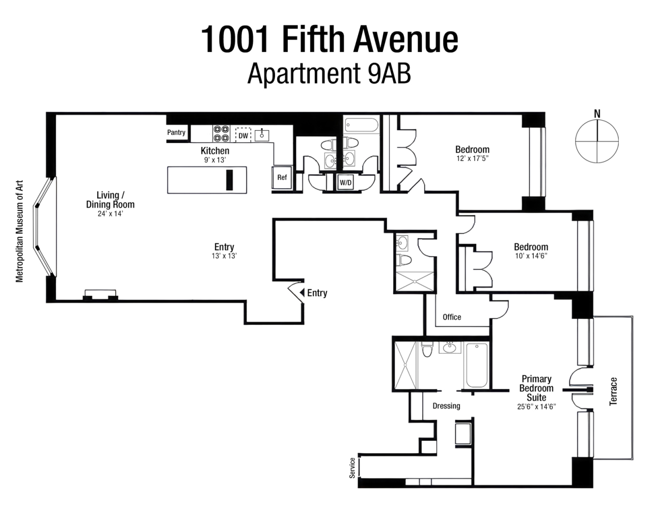 Floorplan for 1001 5th Avenue, 9AB