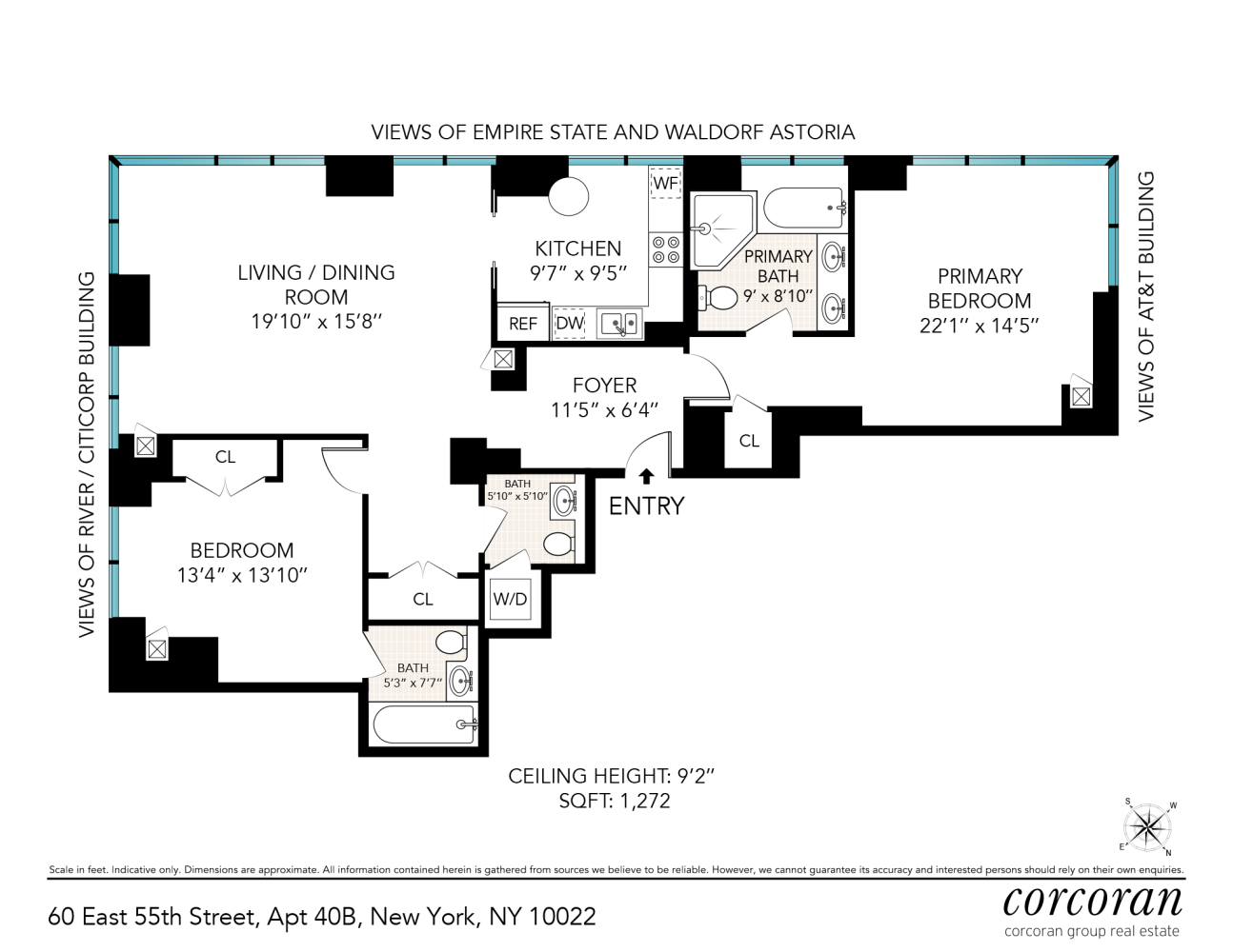 Floorplan for 60 East 55th Street, 40B