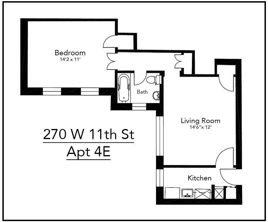 Floorplan for 270 West 11th Street, 4E