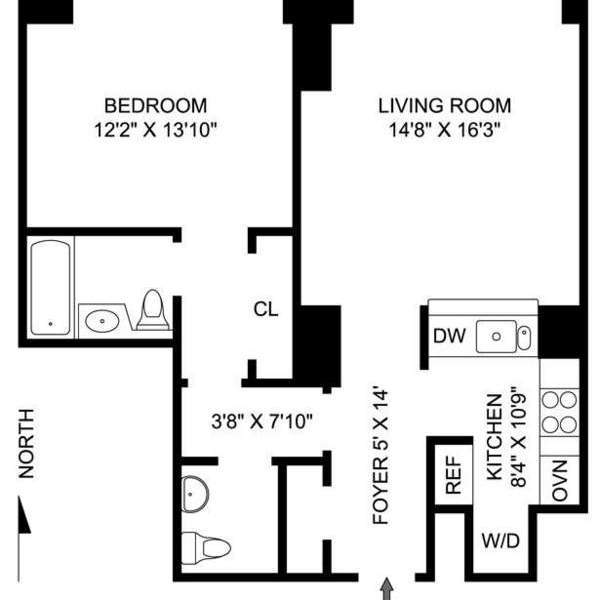 Floorplan for 10 West Street, 33B