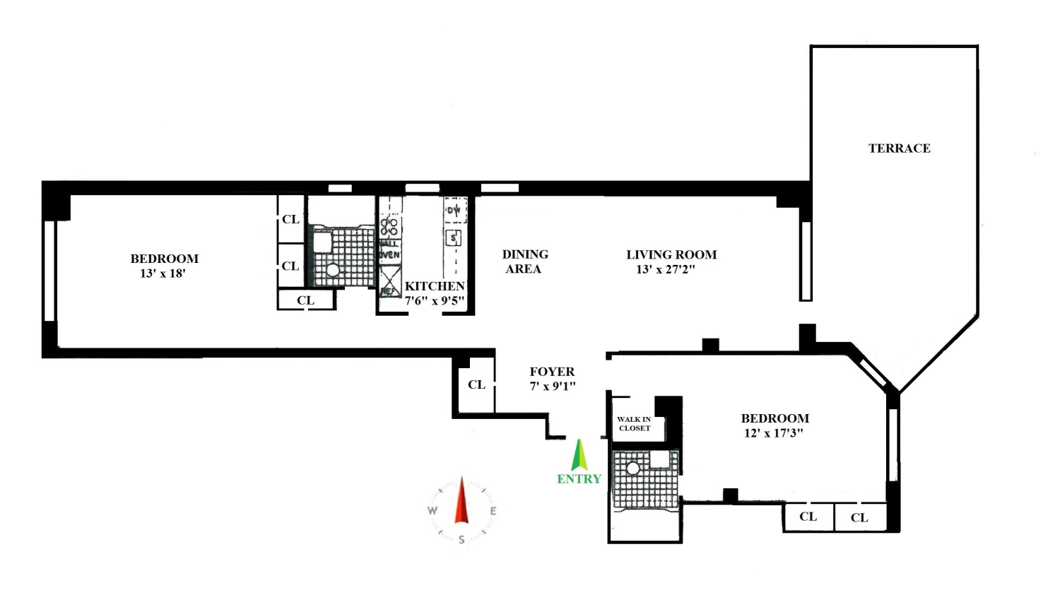 Floorplan for 345 East 56th Street, 18C