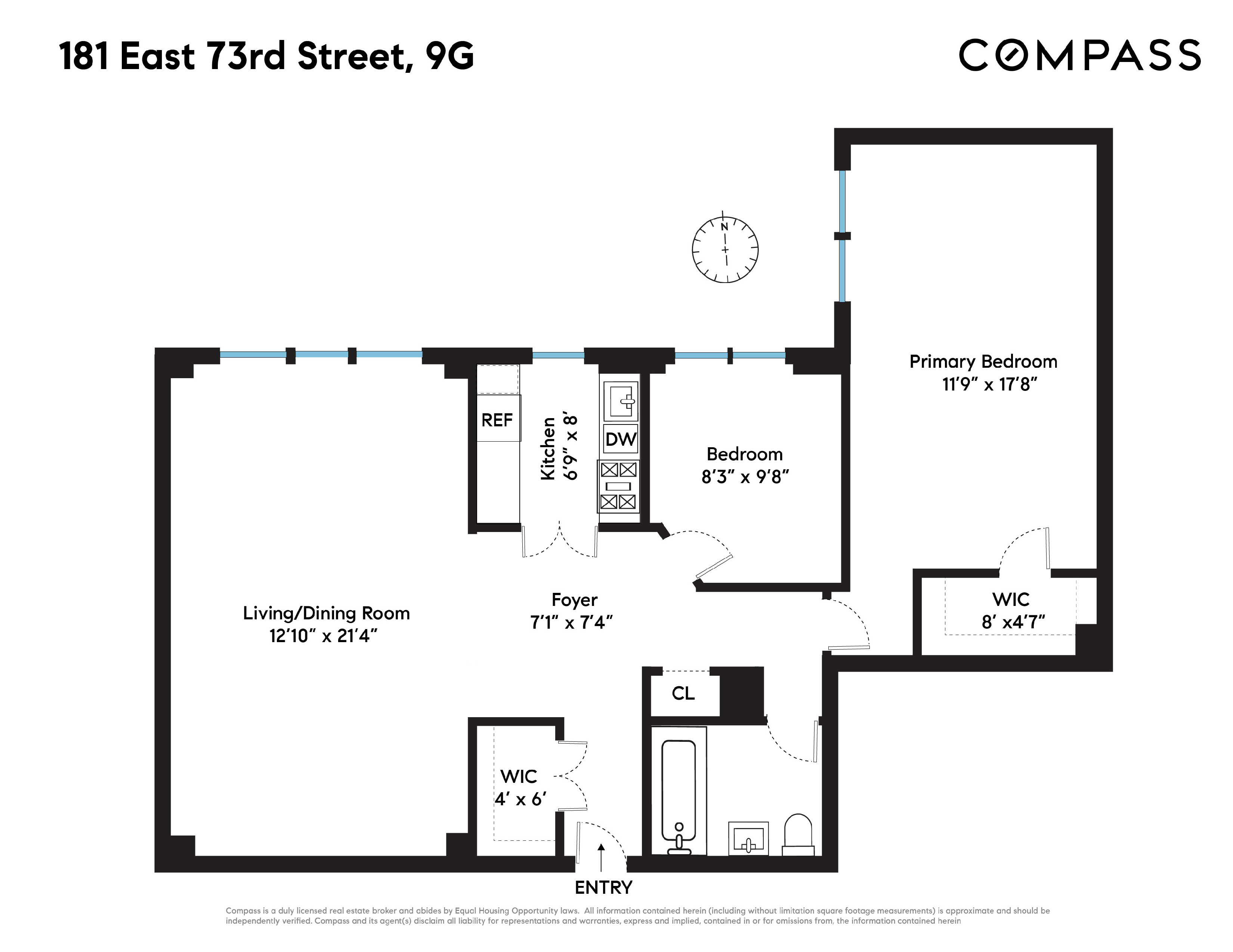 Floorplan for 181 East 73rd Street, 9G