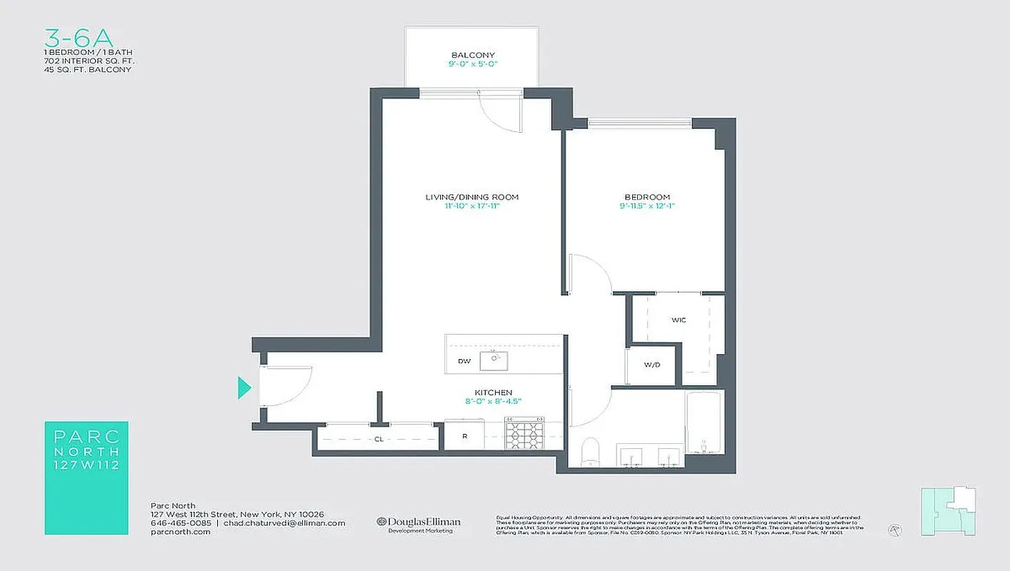 Floorplan for 127 West 112th Street, 5A