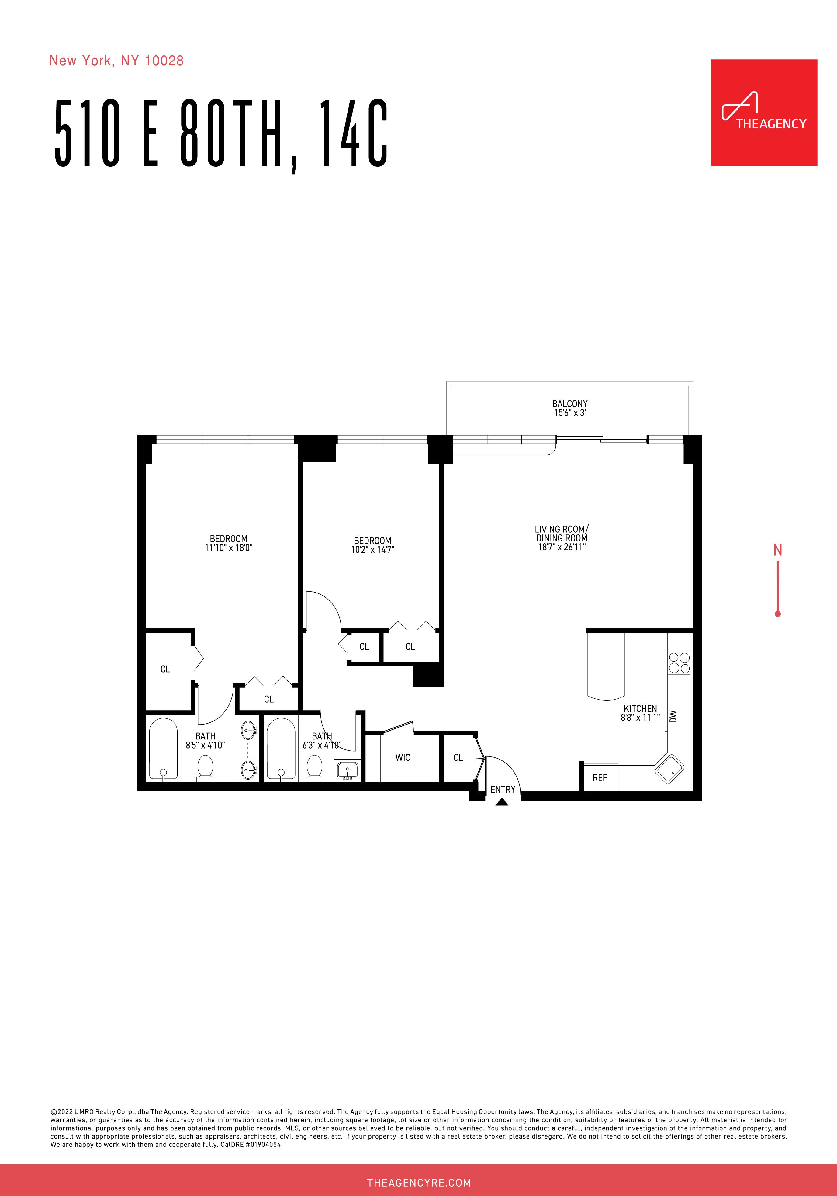 Floorplan for 510 East 80th Street, 14-C