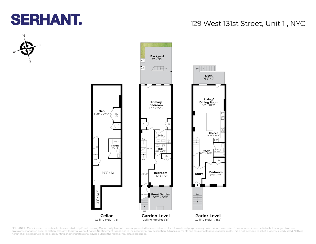 Floorplan for 129 West, 131st Street, 1