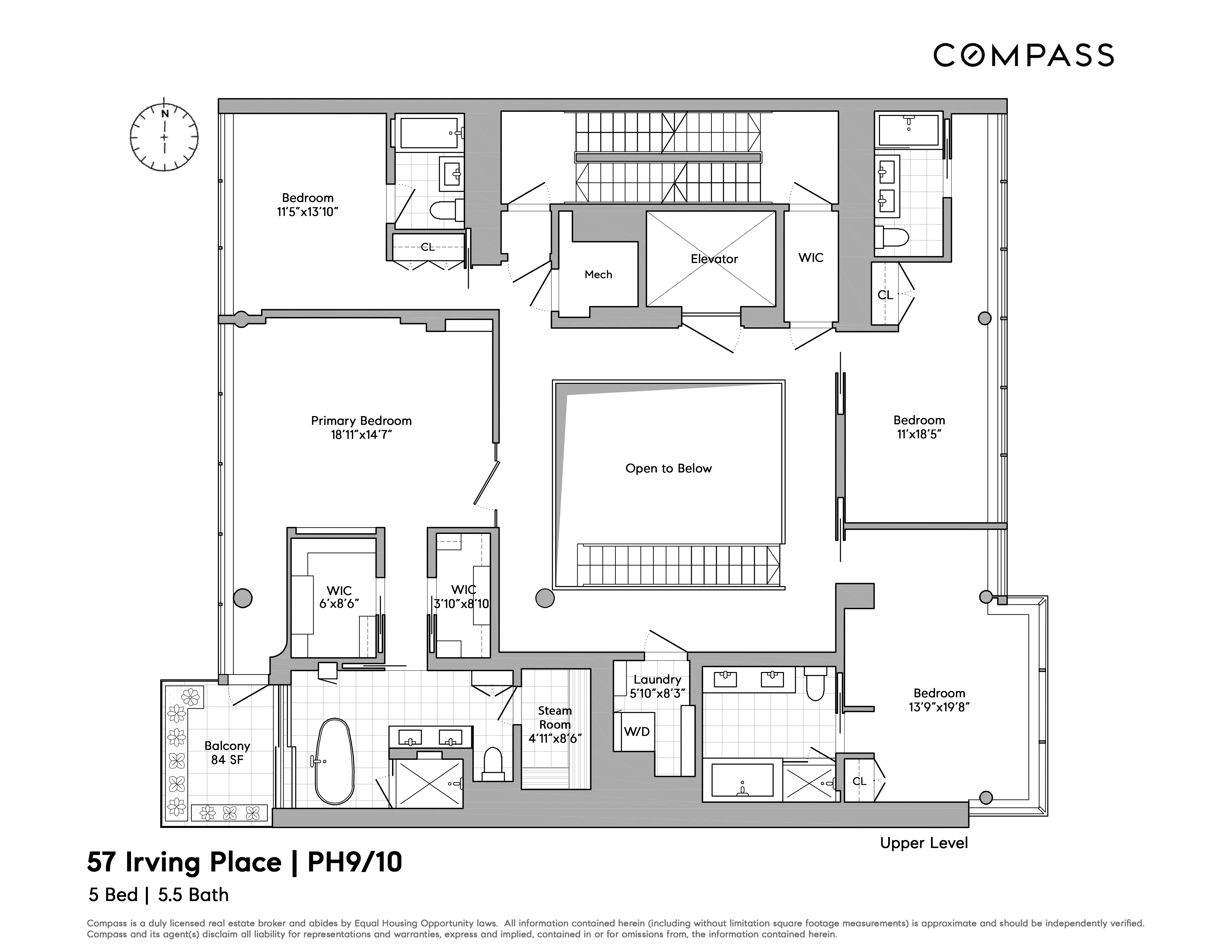 Floorplan for 57 Irving Place, PH9/10