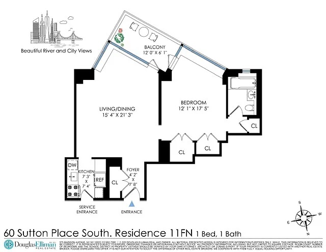 Floorplan for 60 Sutton Place, 11FN