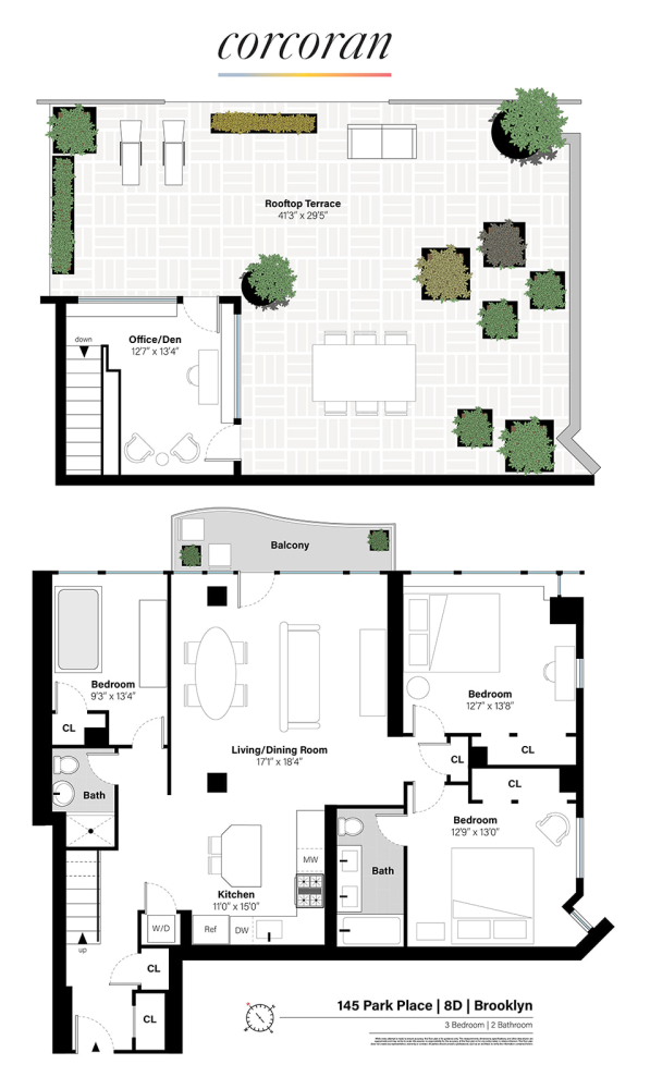 Floorplan for 145 Park Place, 8D