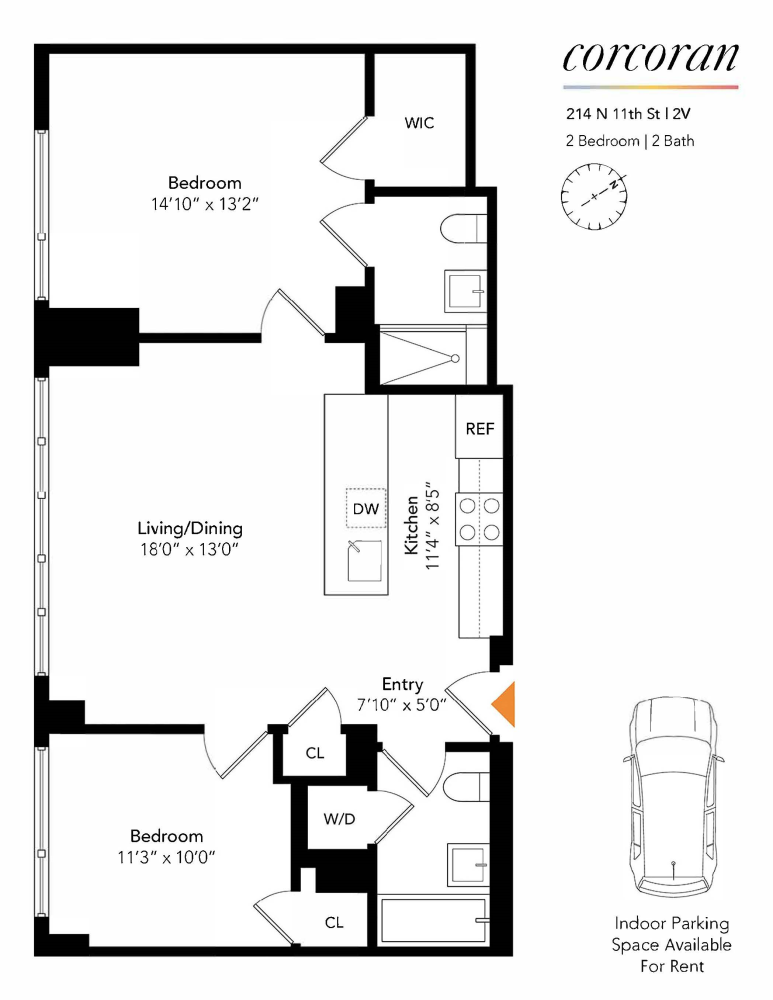 Floorplan for 214 North 11th Street, 2V