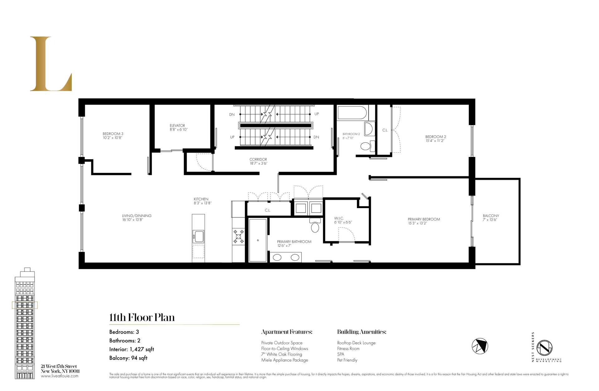 Floorplan for 21 West 17th Street, 11