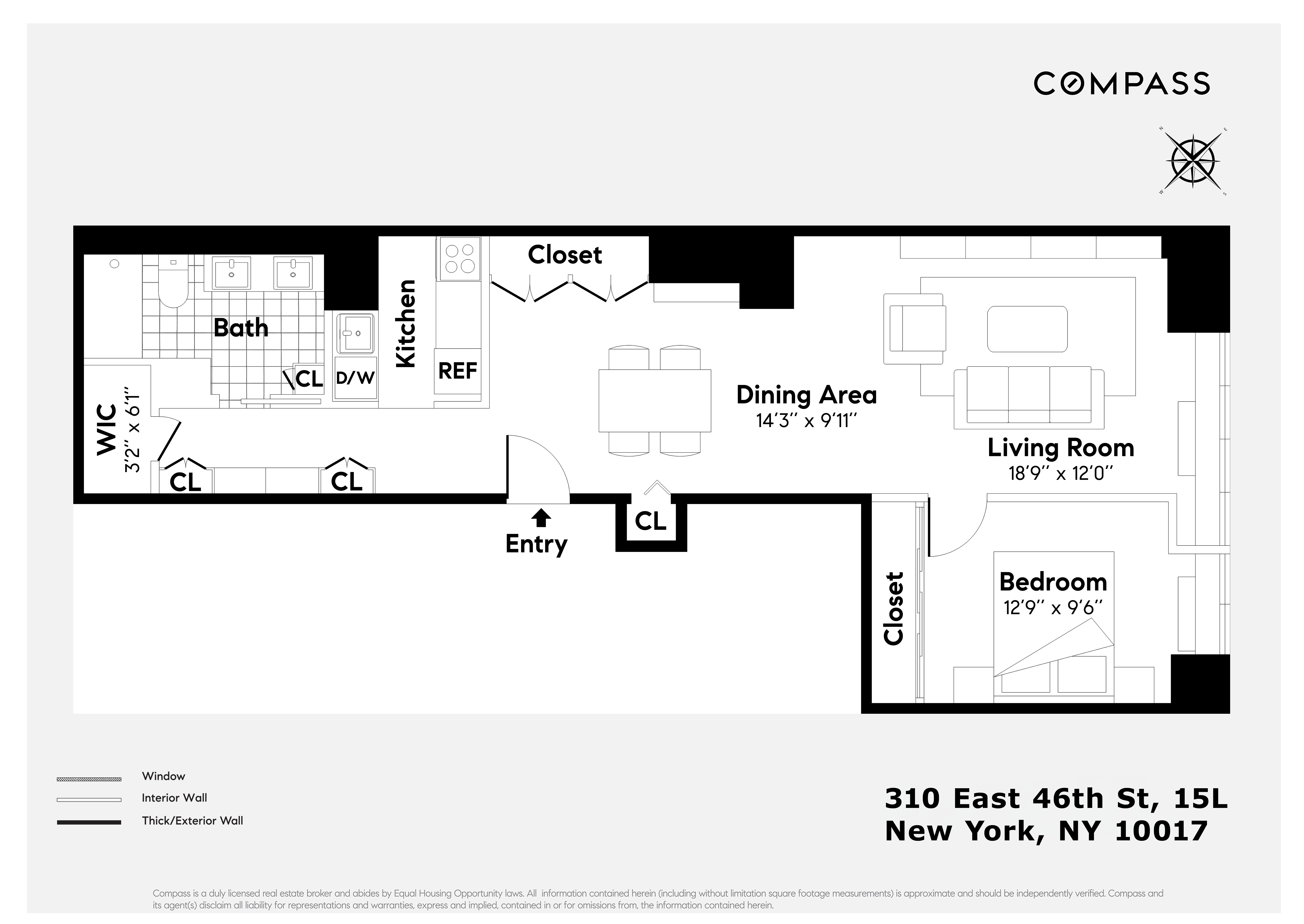 Floorplan for 310 East 46th Street, 15L