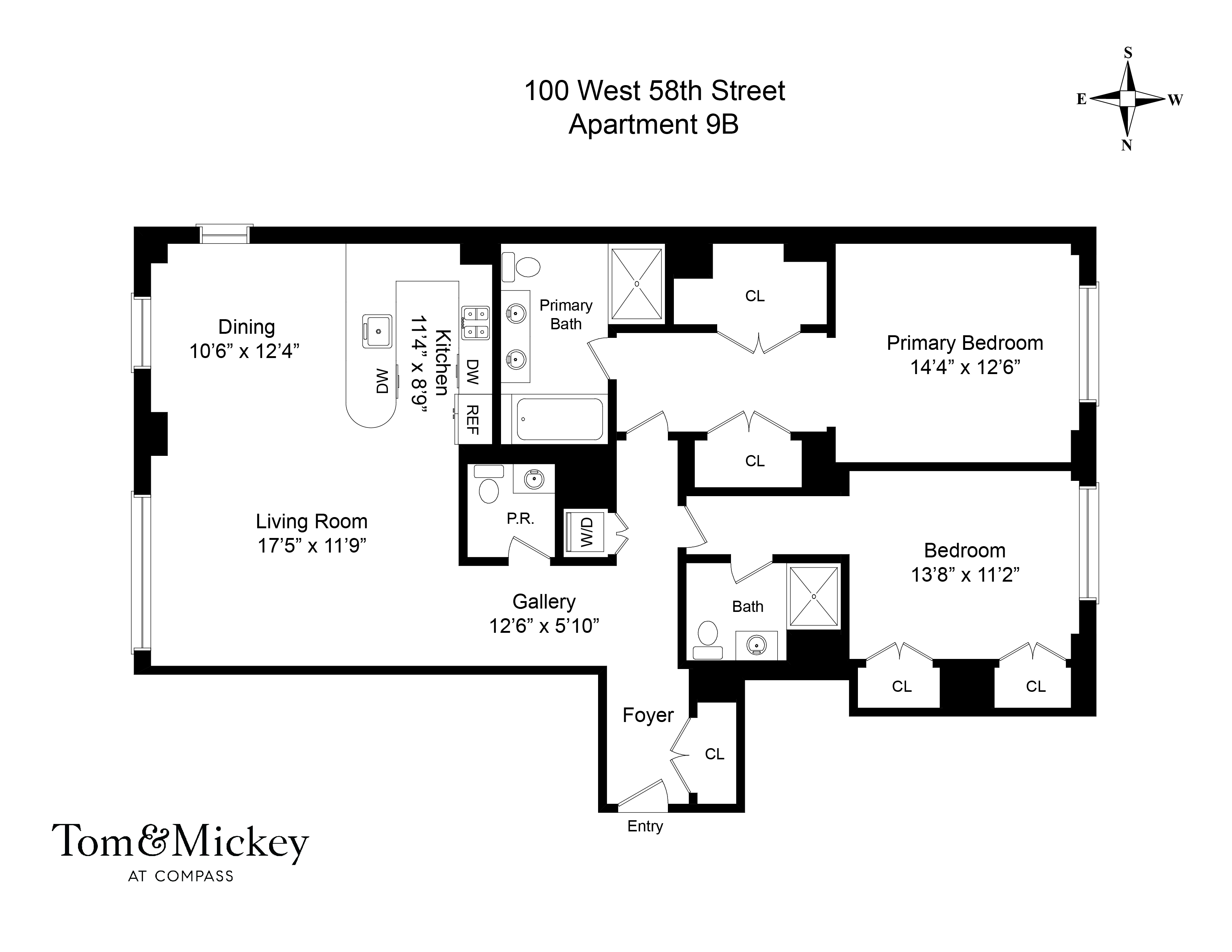 Floorplan for 100 West 58th Street, 9B