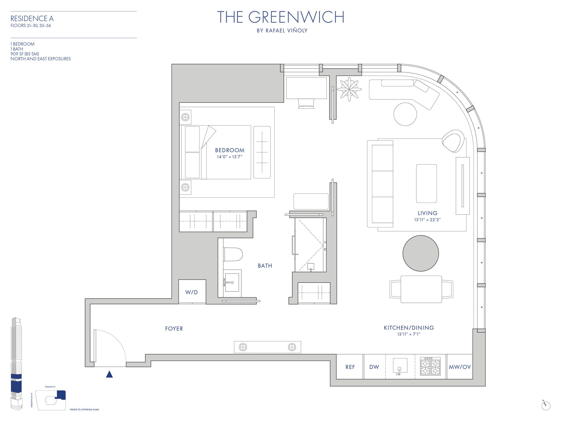 Floorplan for 125 Greenwich Street, 25A