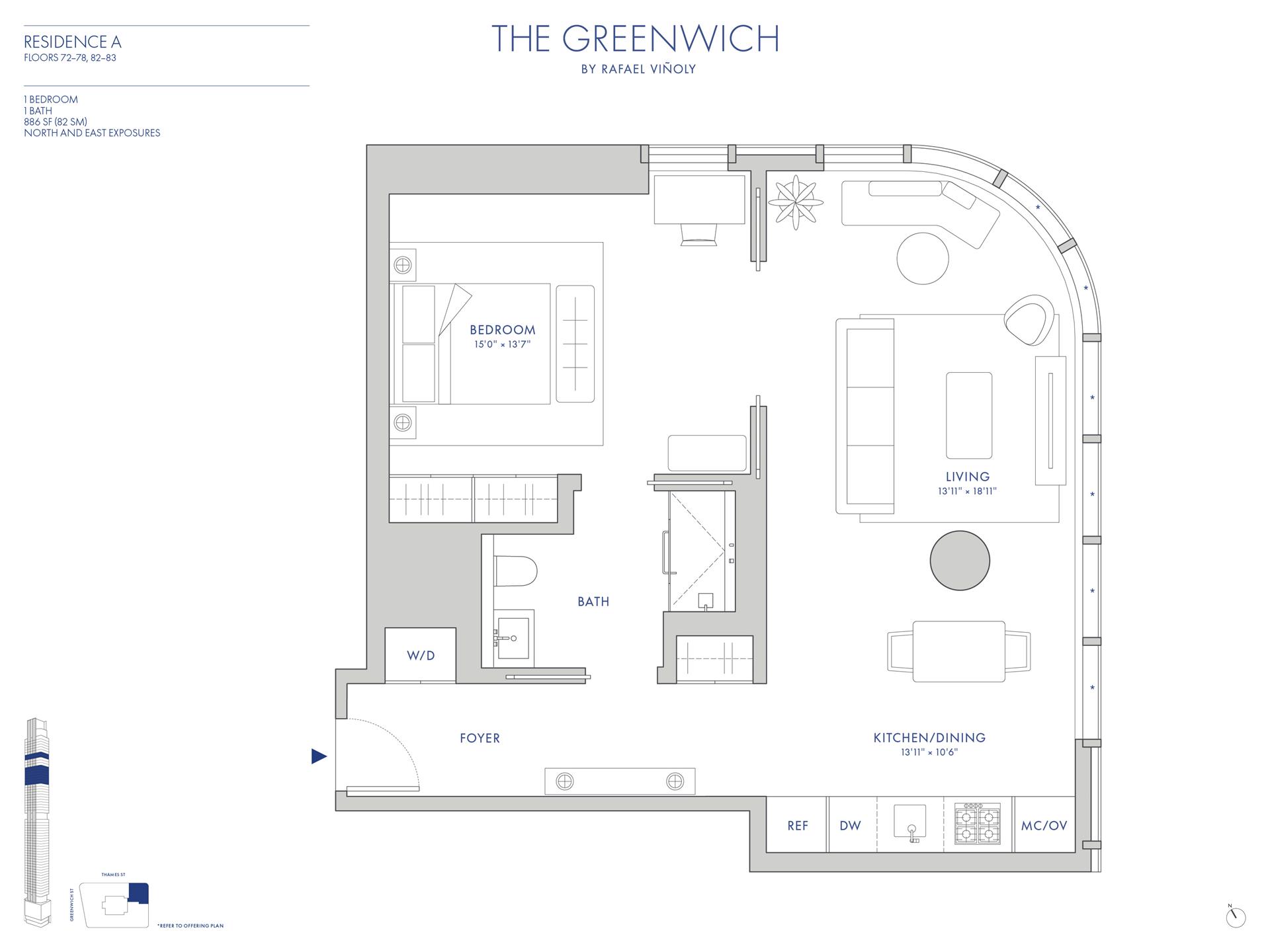 Floorplan for 125 Greenwich Street, 72A